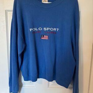 Vintage Polo Sport Blue Men's Crewneck Sweatshirt L